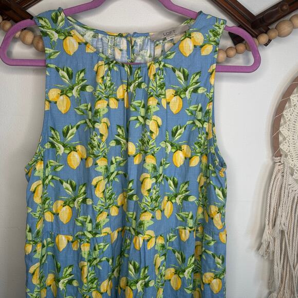 LOFT Dresses & Skirts - Loft Lemon Print Linen Blend Dress